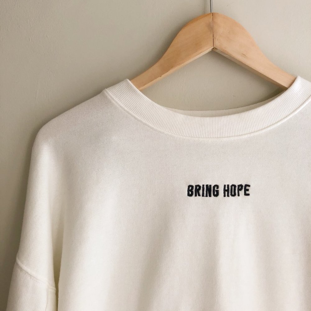 Embroidered cream sweatshirt